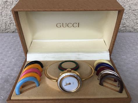 vintage bangle gucci watch|vintage gucci bangle bezel watch.